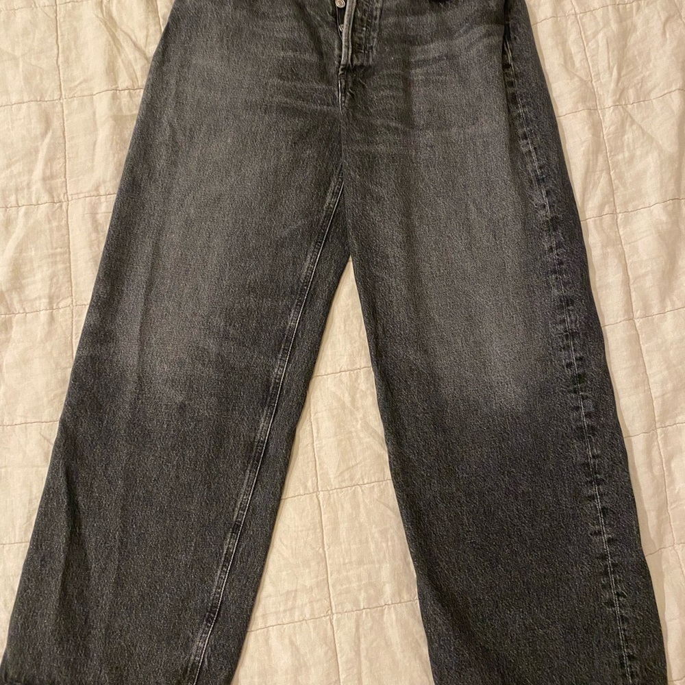 Agolde Women's Dark Gray Relaxed Jeans